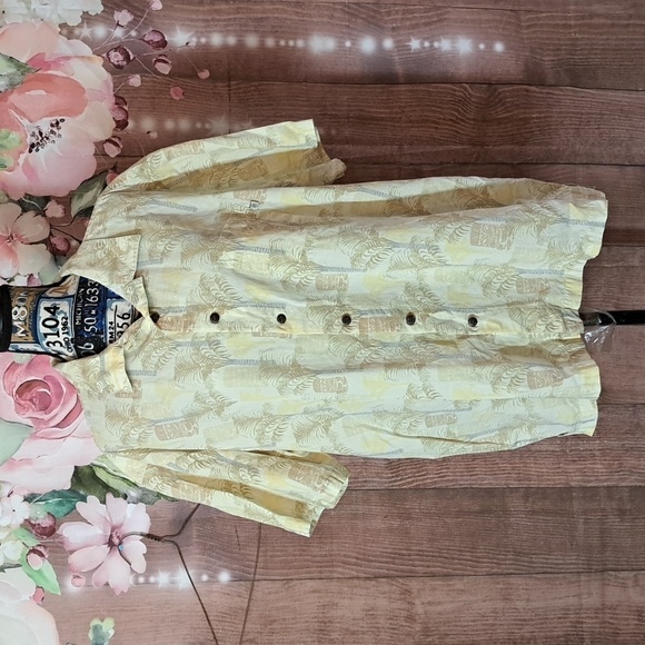 Solitude XL MEN'S BUTTON DOWN TIKI PRINT SHIRT - Picture 1 of 5